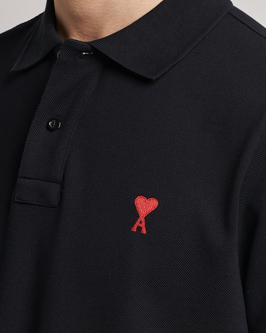 Herre | Polotrøjer | AMI | Heart Logo Piquet Polo Black