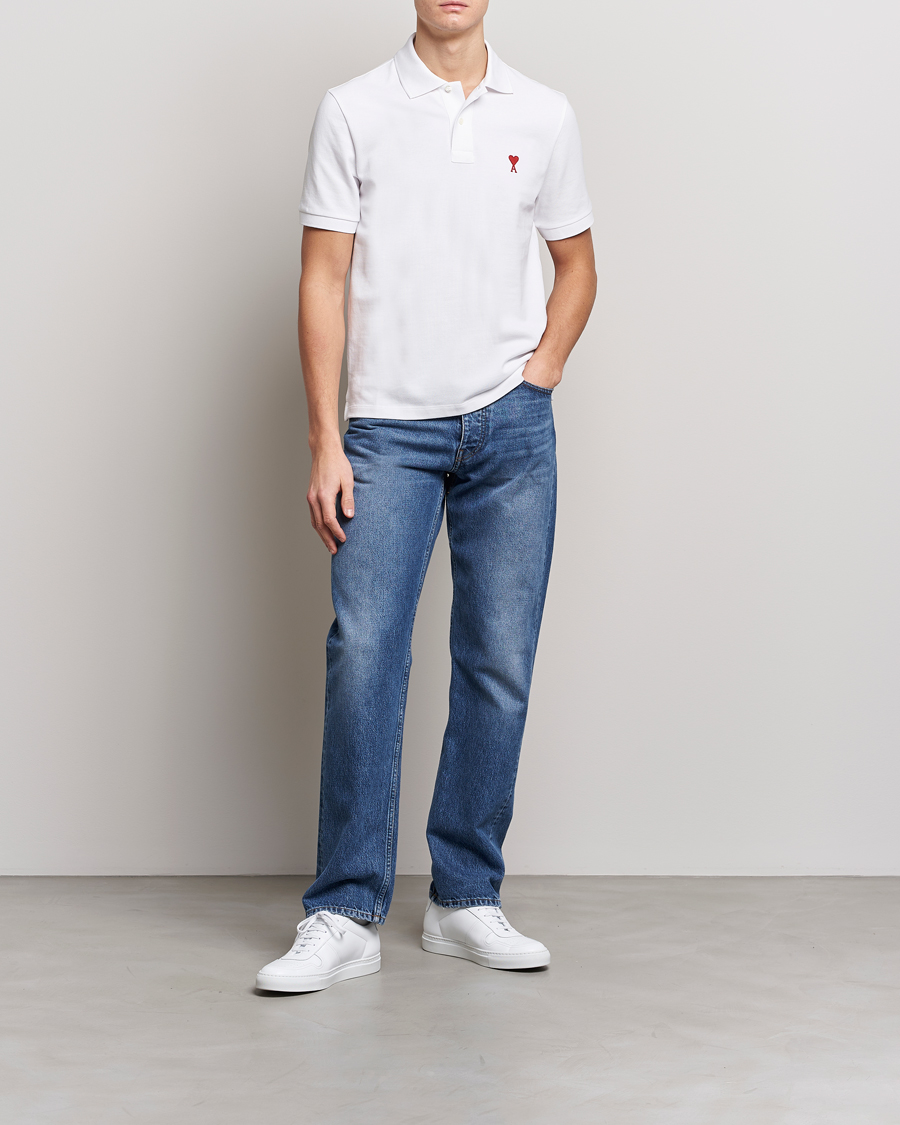 Herre | Polotrøjer | AMI | Heart Logo Piquet Polo White
