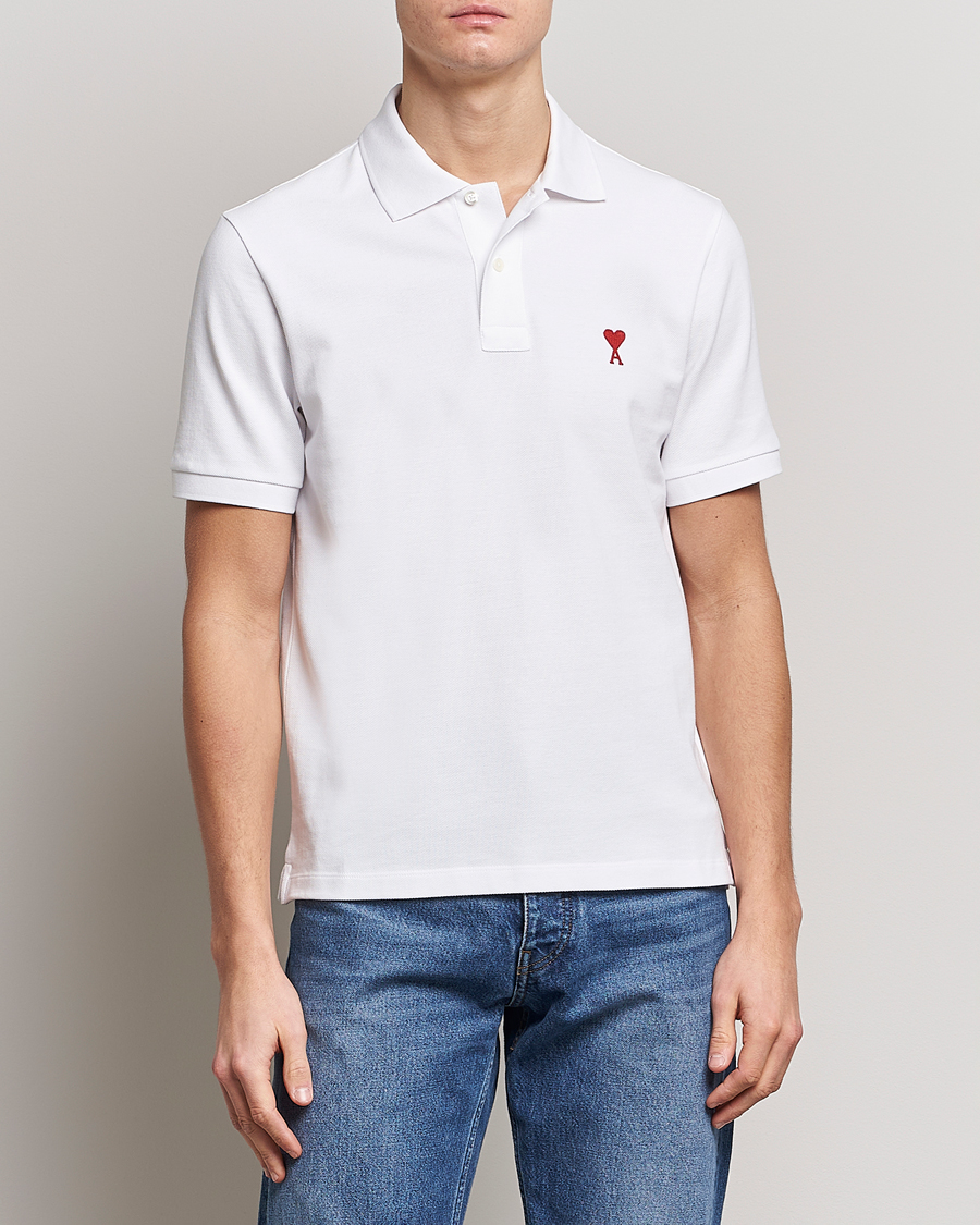 Herre | Polotrøjer | AMI | Heart Logo Piquet Polo White