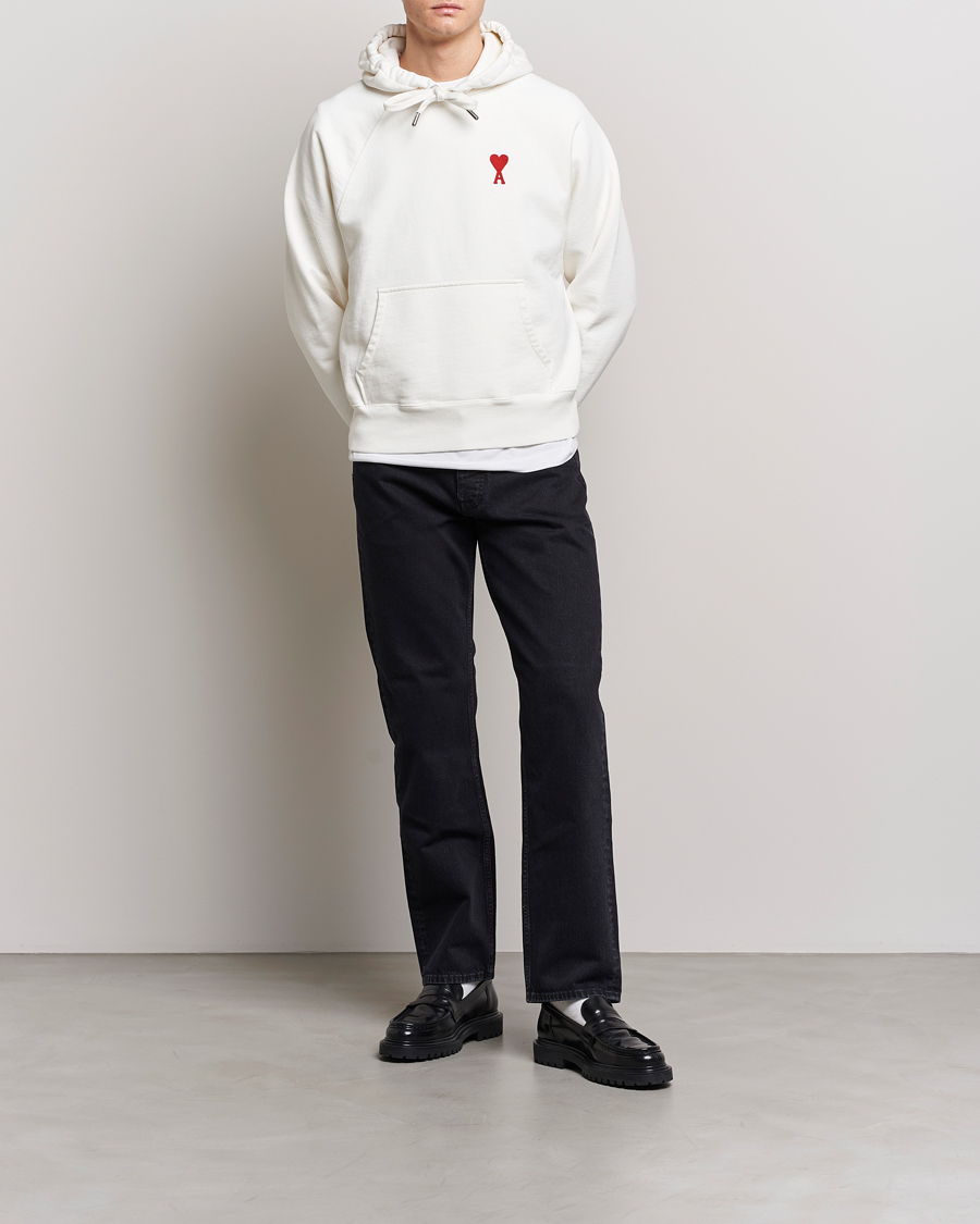 Herre | Trøjer | AMI | Big Heart Logo Hoodie Natural White
