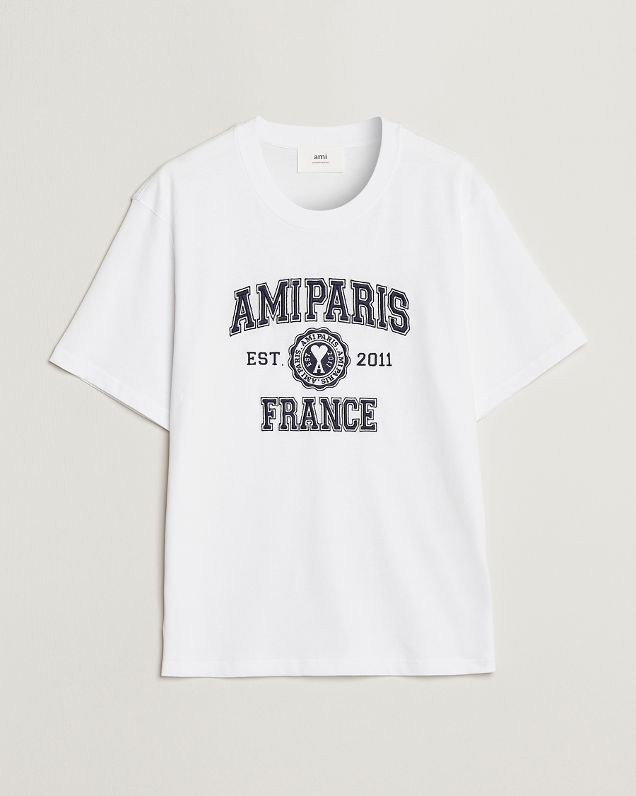 Herre | T-Shirts | AMI | Paris College T-Shirt White