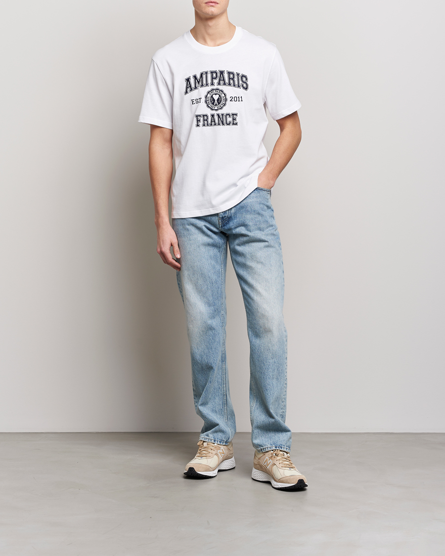 Herre | T-Shirts | AMI | Paris College T-Shirt White
