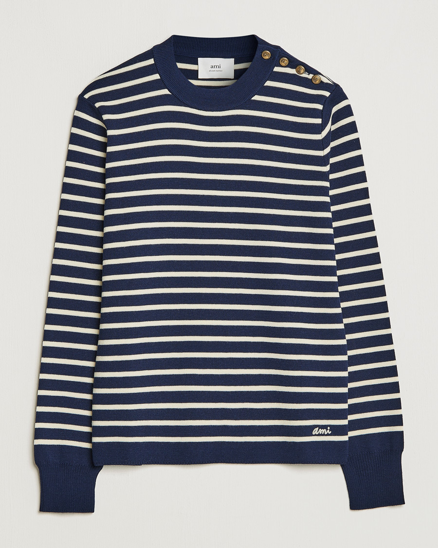 Herre | Trøjer | AMI | Sailor Sweater Navy/White