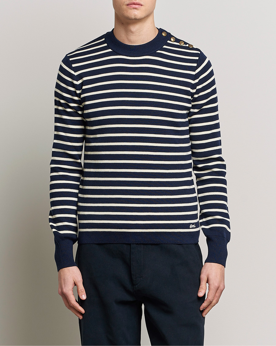 Herre | Trøjer | AMI | Sailor Sweater Navy/White