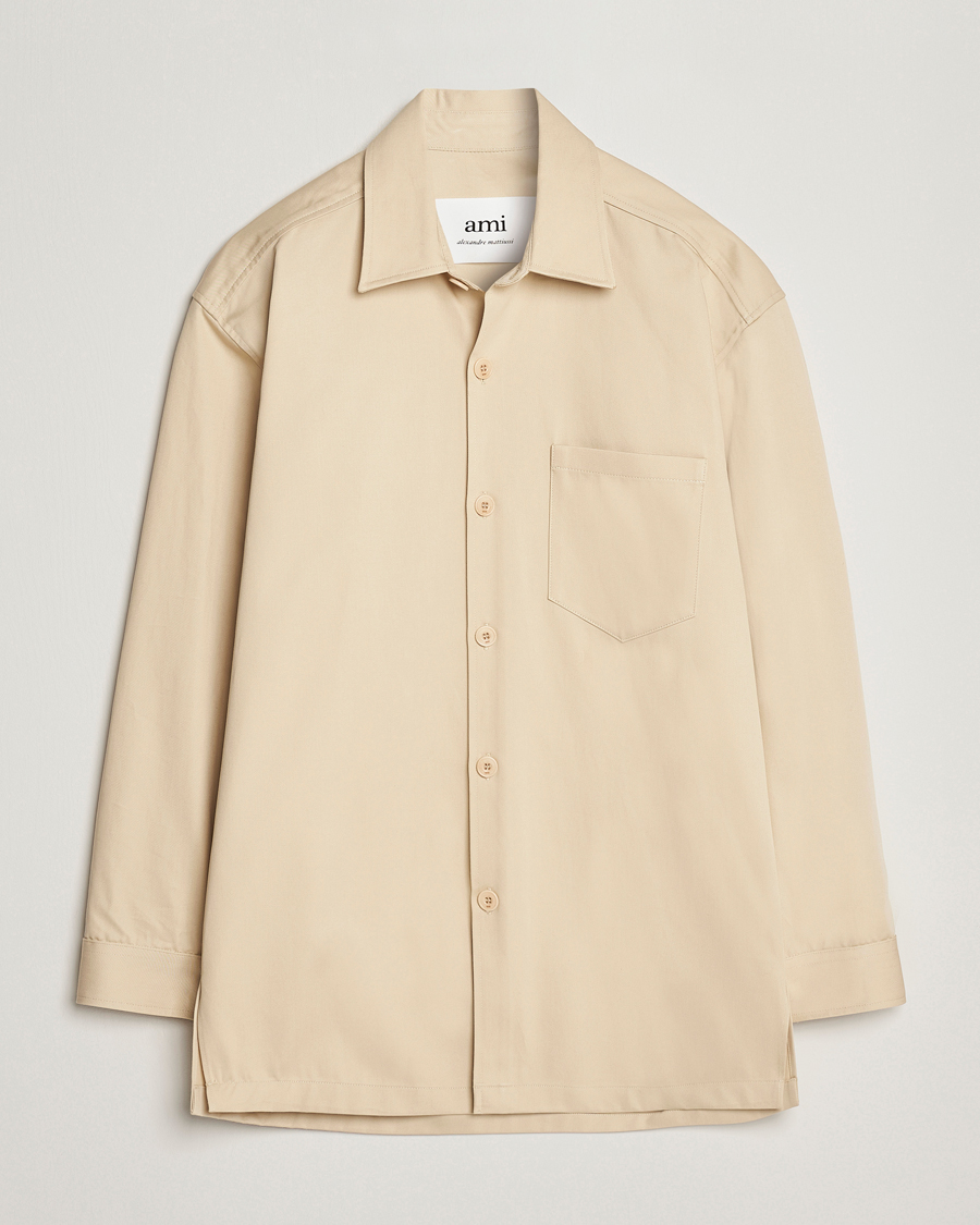 Herre | Skjorter | AMI | Back Print Overshirt Vanilla