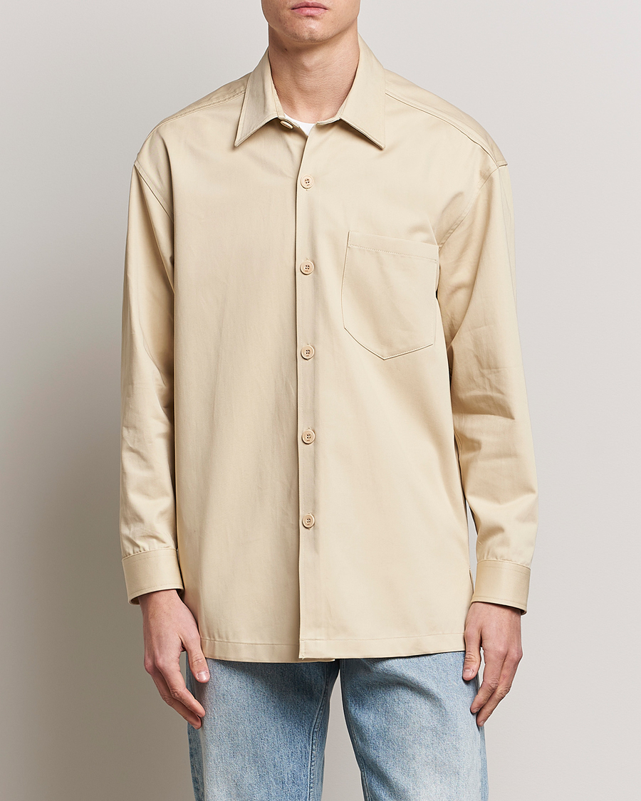 Herre | Skjorter | AMI | Back Print Overshirt Vanilla