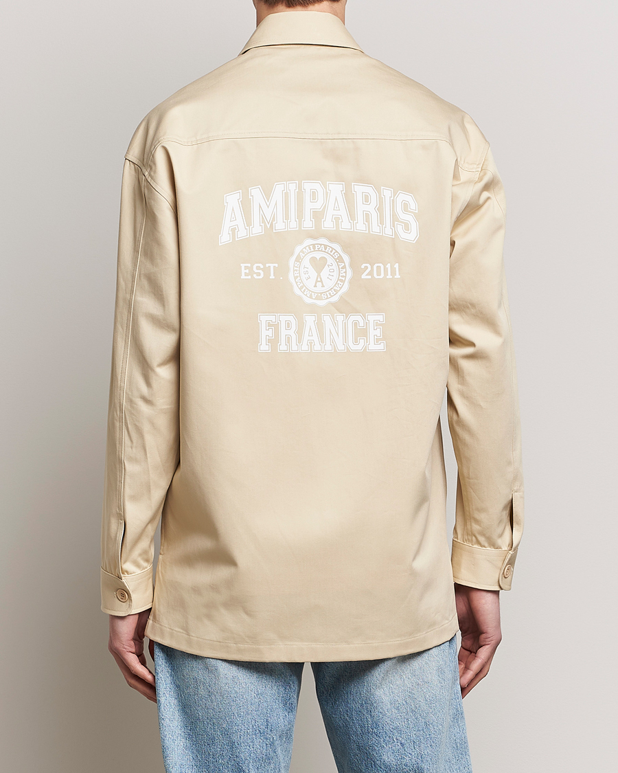 Herre | Skjorter | AMI | Back Print Overshirt Vanilla