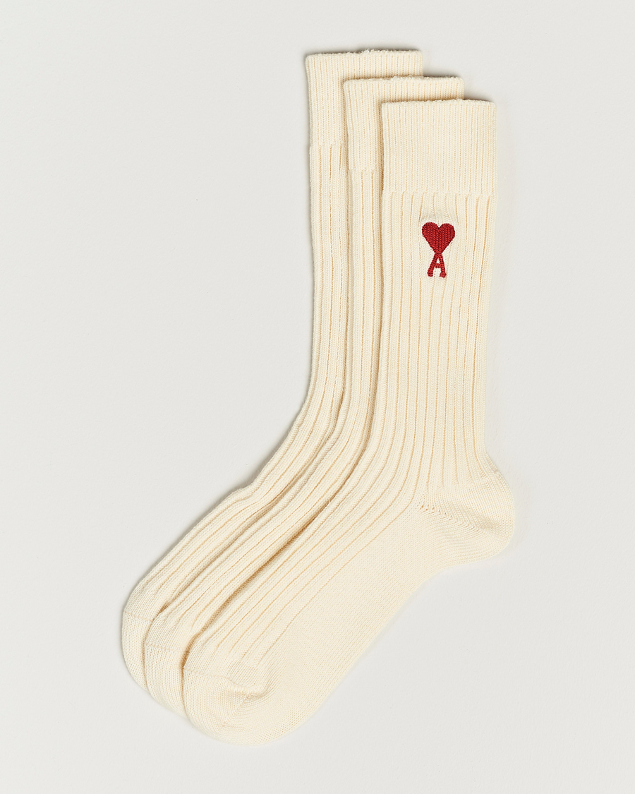 Herre | Undertøj | AMI | 3-Pack Heart Socks White
