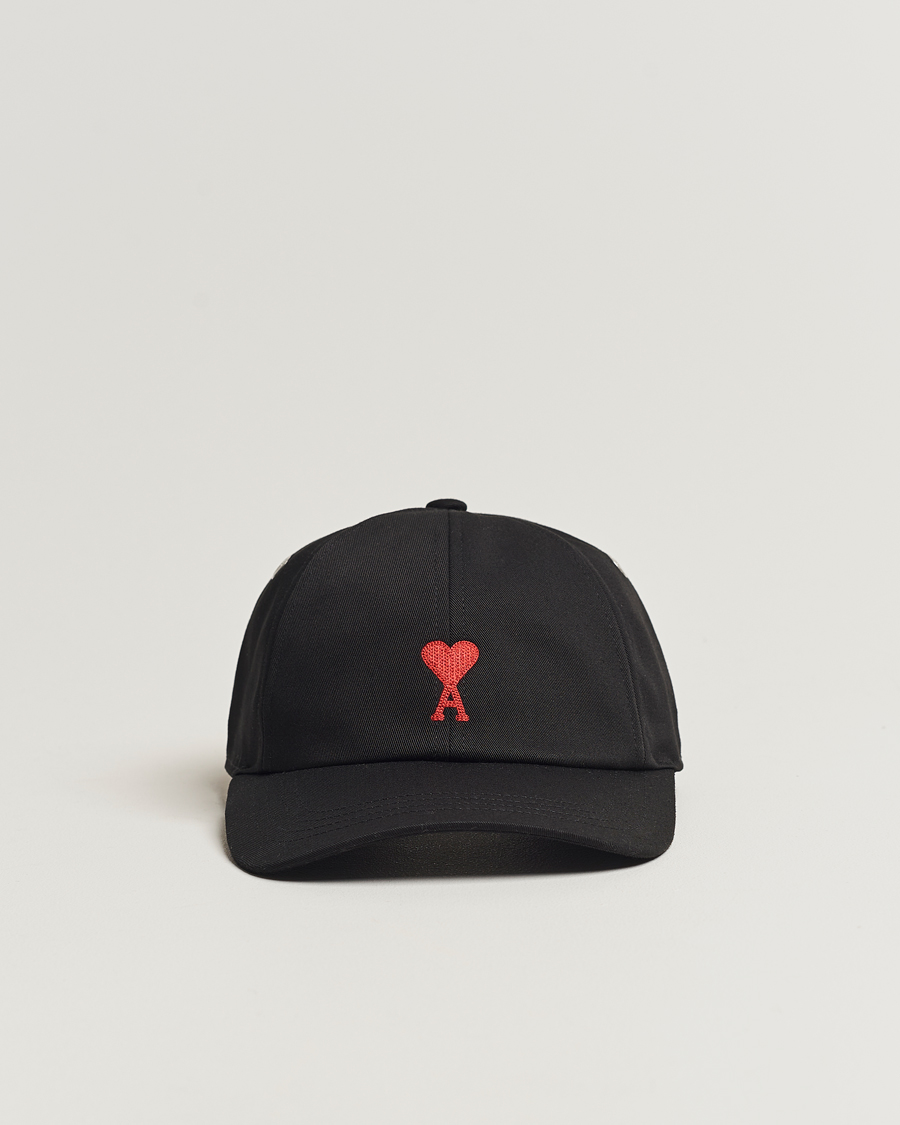 Herre | AMI Heart Logo Baseball Cap Black | AMI | Heart Logo Baseball Cap Black