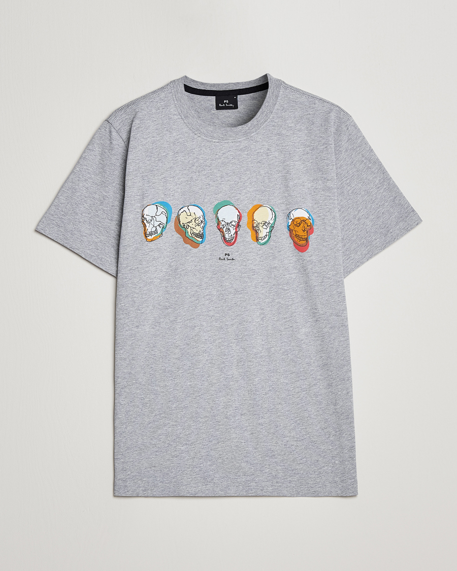 Herre | T-Shirts | PS Paul Smith | Organic Cotton Skull T-Shirt Grey