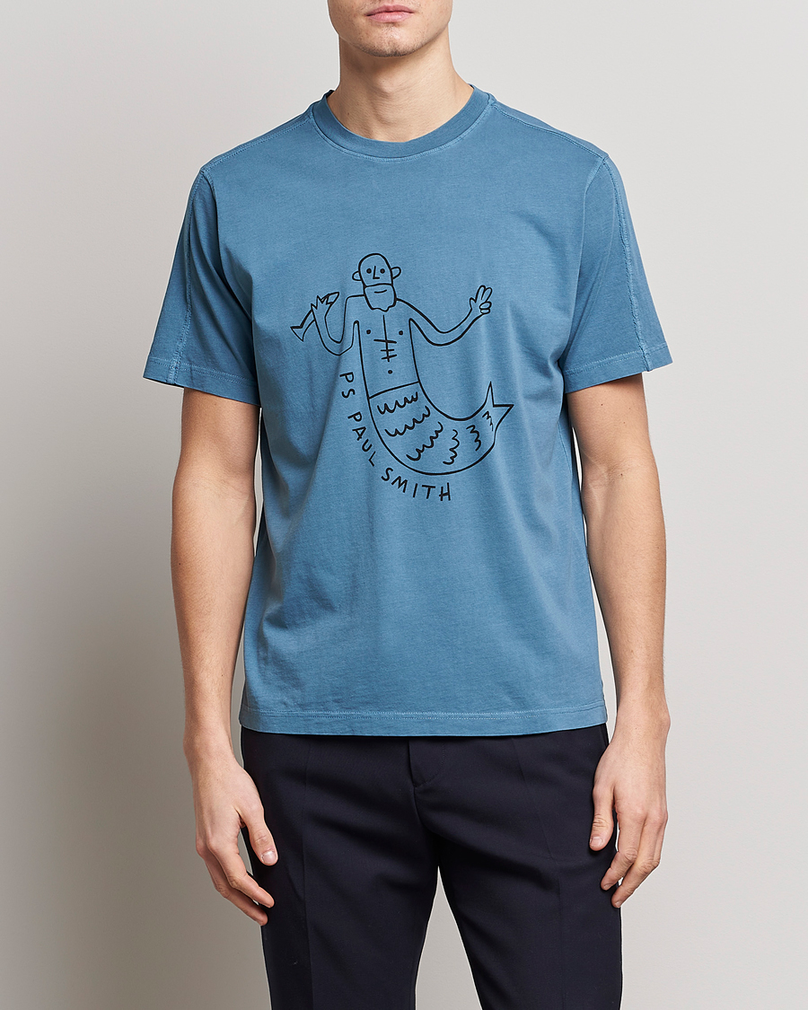 Herre | Paul Smith | PS Paul Smith | Organic Cotton Manmaid T-Shirt Blue