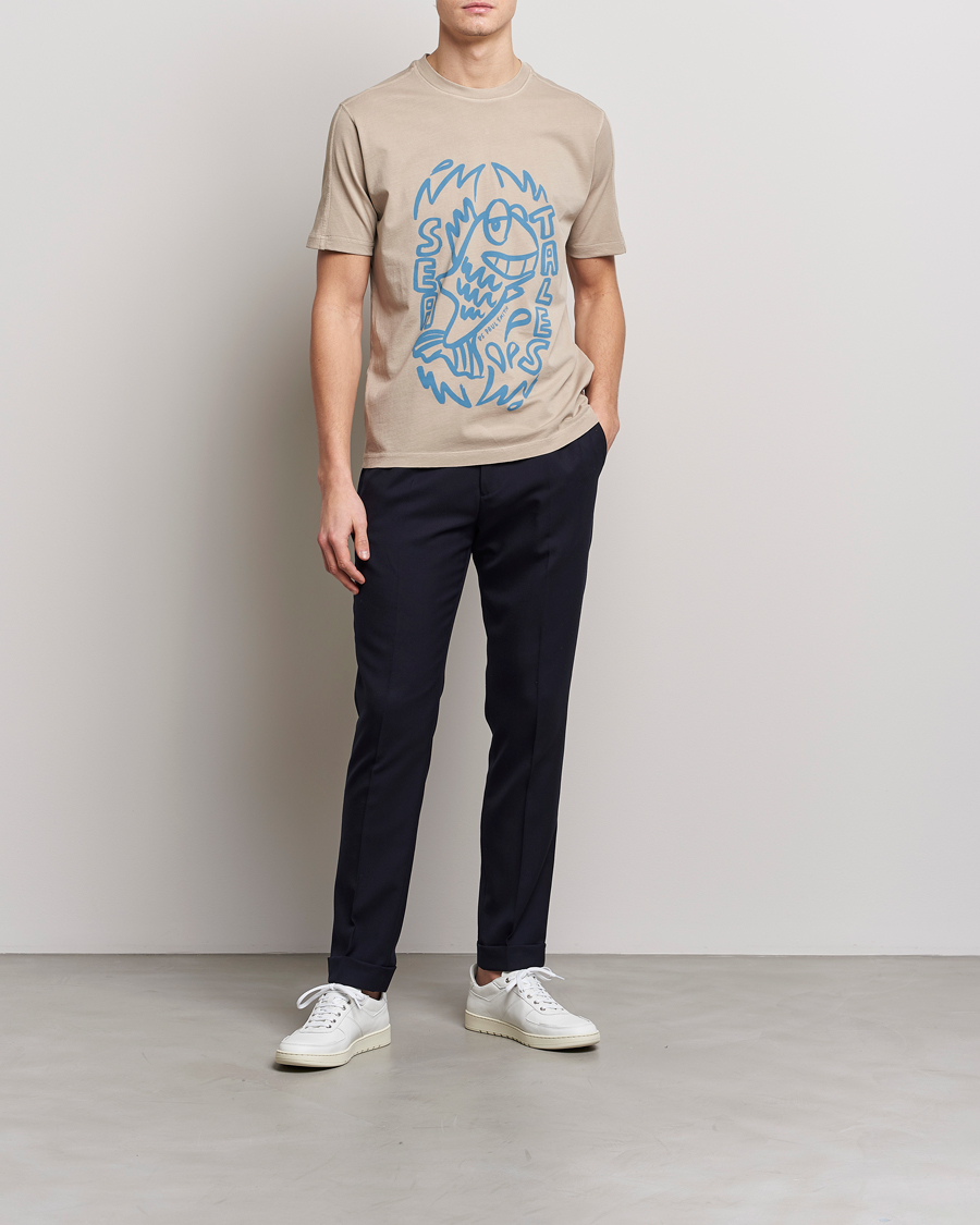 Herre | T-Shirts | PS Paul Smith | Organic Cotton Sea Tales T-Shirt Grey