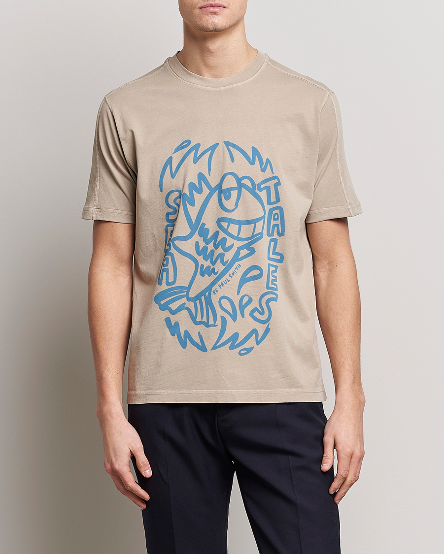 Herre | T-Shirts | PS Paul Smith | Organic Cotton Sea Tales T-Shirt Grey