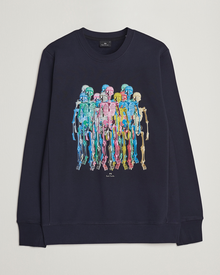 Herre | Trøjer | PS Paul Smith | Organic Cotton Skeleton Sweatshirt Blue