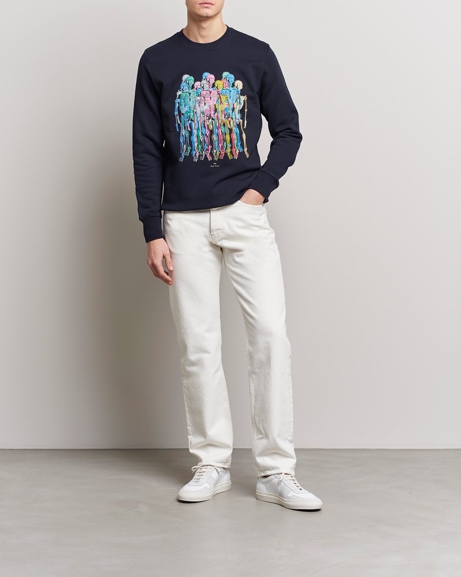 Herre | Trøjer | PS Paul Smith | Organic Cotton Skeleton Sweatshirt Blue
