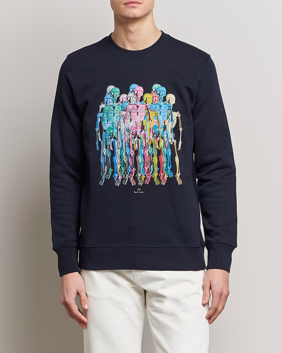 Herre | Trøjer | PS Paul Smith | Organic Cotton Skeleton Sweatshirt Blue