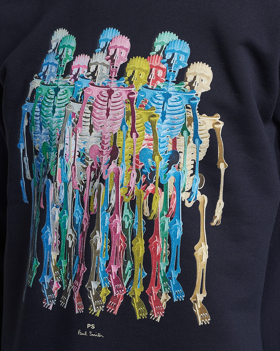Herre | Trøjer | PS Paul Smith | Organic Cotton Skeleton Sweatshirt Blue
