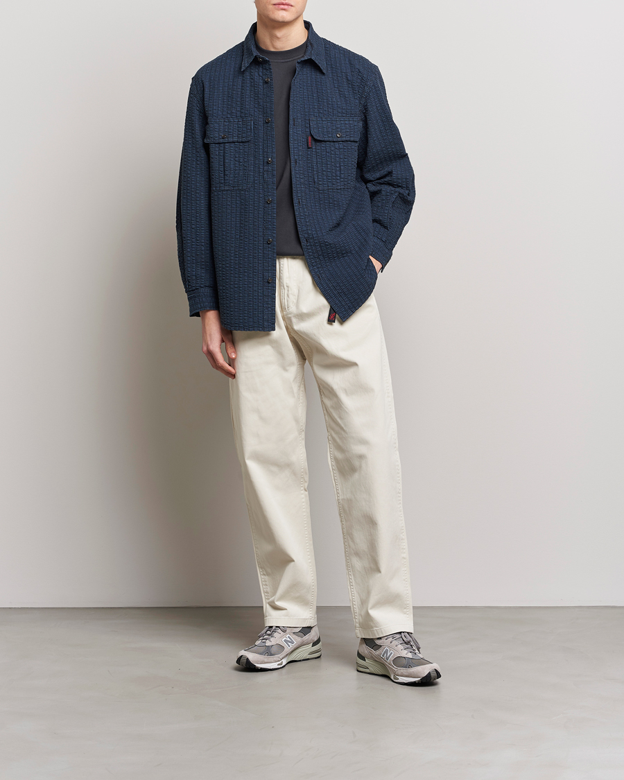 Herre | Skjorter | Gramicci | Garment Dyed Seersucker Canyon Shirt Royal Blue