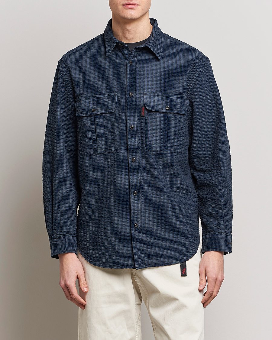 Herre | An overshirt occasion | Gramicci | Garment Dyed Seersucker Canyon Shirt Royal Blue