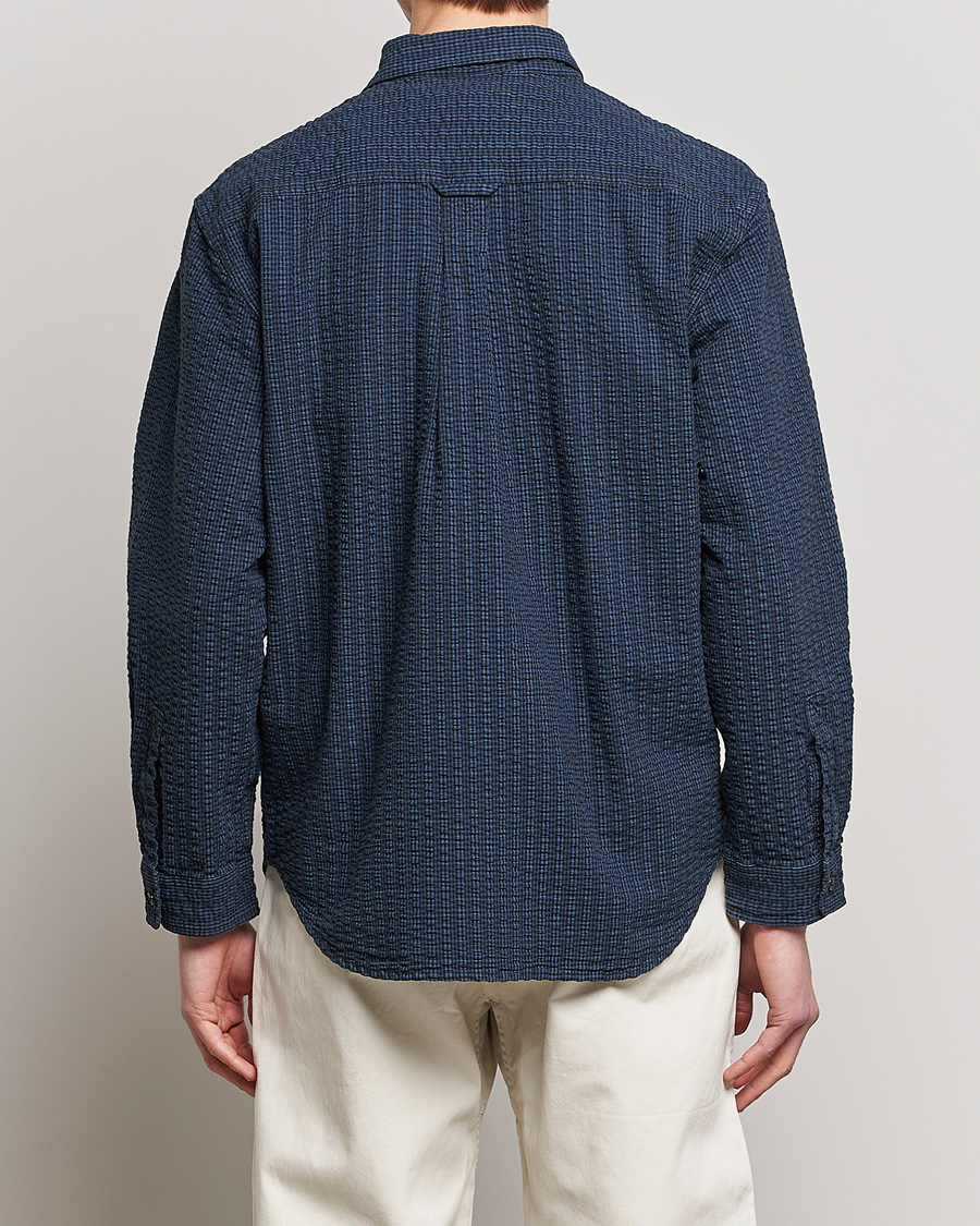Herre | Skjorter | Gramicci | Garment Dyed Seersucker Canyon Shirt Royal Blue