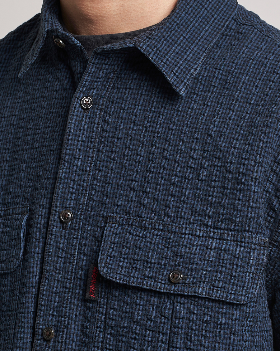 Herre | Skjorter | Gramicci | Garment Dyed Seersucker Canyon Shirt Royal Blue