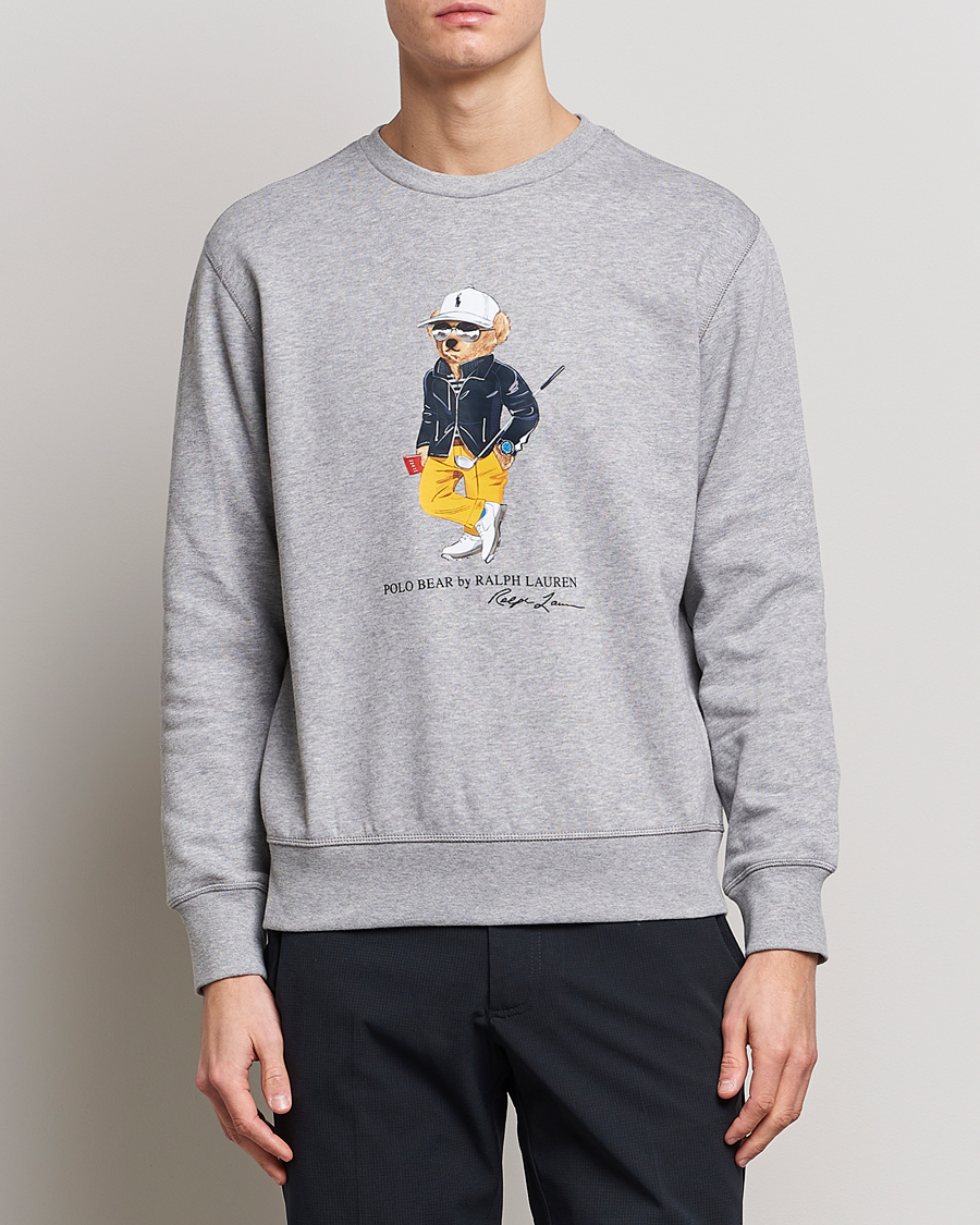 Herre | Grå sweatshirts | Polo Ralph Lauren Golf | Magic Fleece Printed Bear Sweatshirt Andover Heather