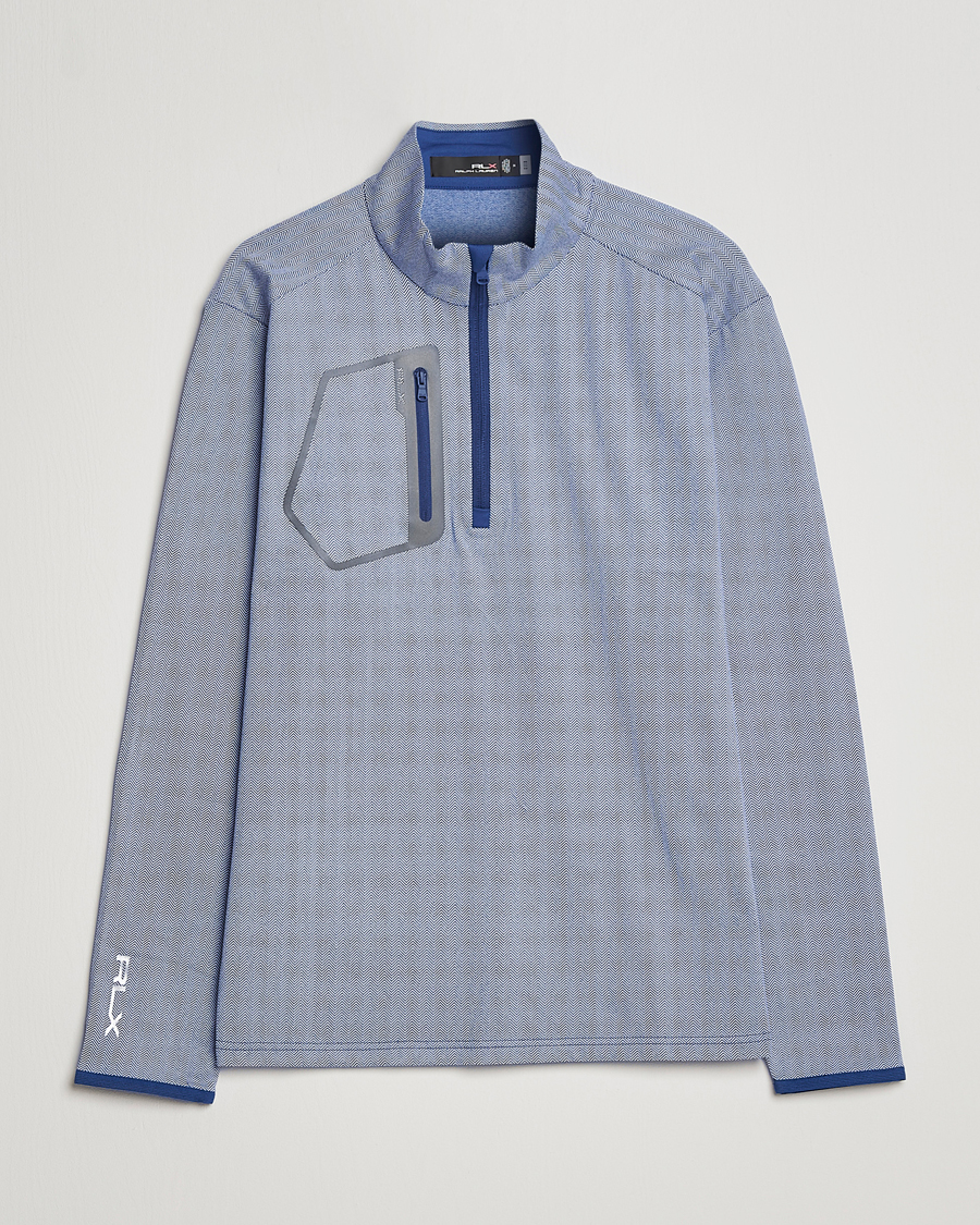 Herre | Trøjer | RLX Ralph Lauren | Luxury Jersey Half Zip Royal Blue