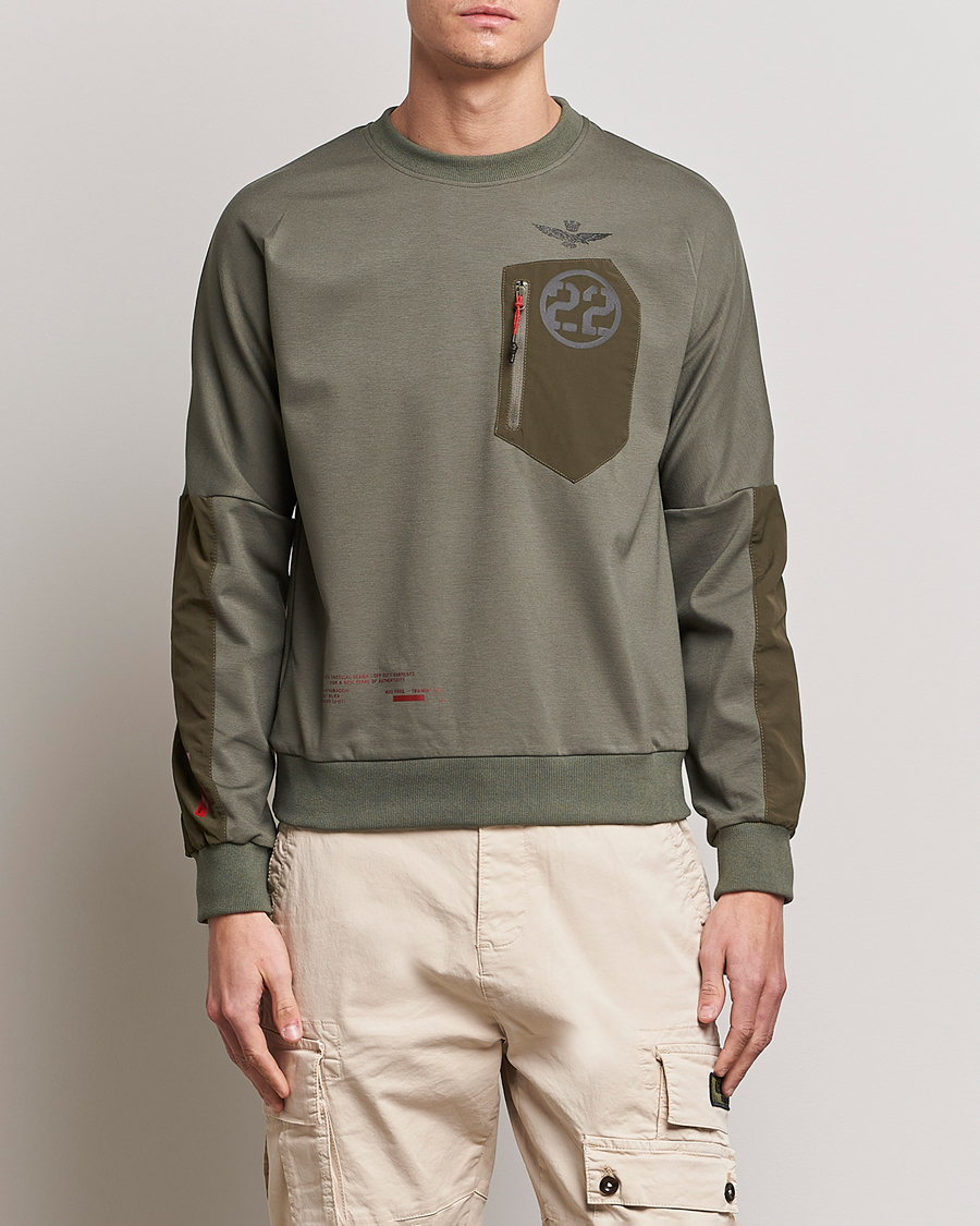 Herre | Trøjer | Aeronautica Militare | Felpa Girocollo Zip Sweater Dark Green