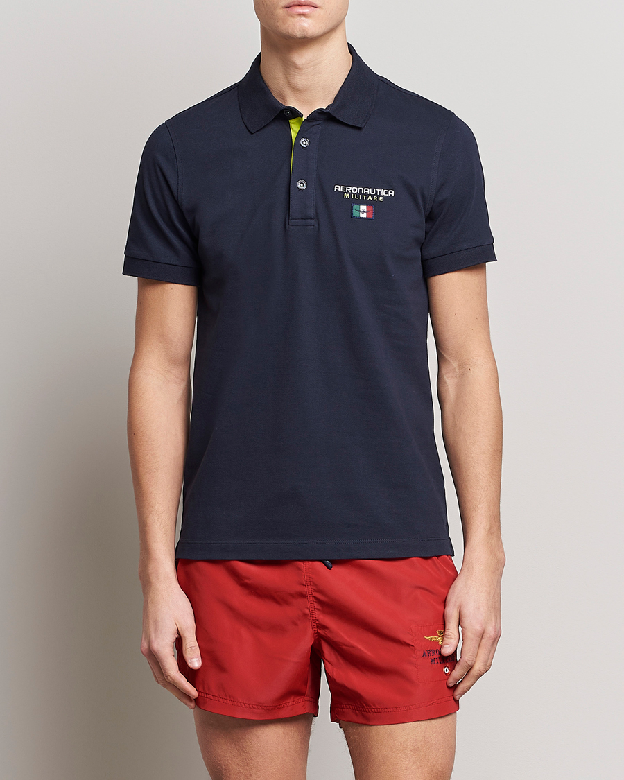 Herre | Polotrøjer | Aeronautica Militare | Stretch Cotton Polo Navy Blue