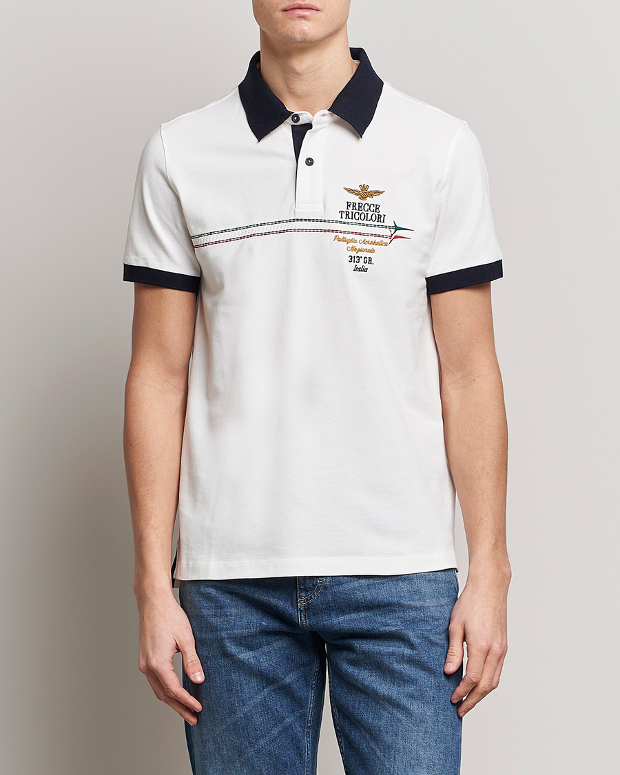 Herre |  | Aeronautica Militare | Contrast Collar Polo Off White