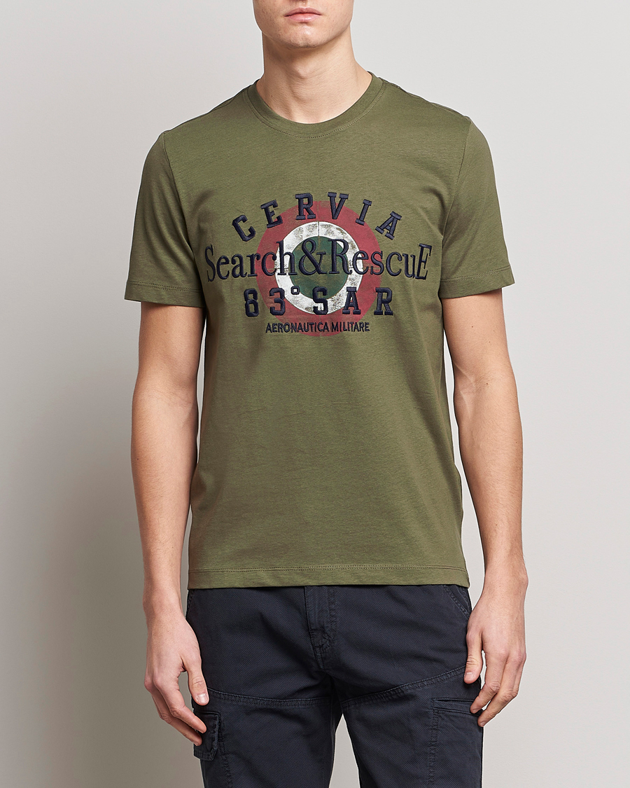 Herre | T-Shirts | Aeronautica Militare | Cotton T-Shirt Green