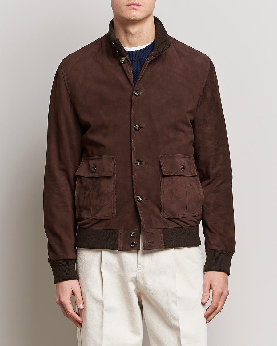 Herre | Jakker | Valstar | Valstarino Suede Jacket Dark Brown