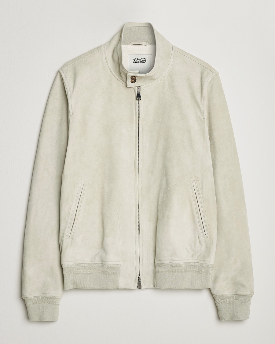 Herre | Jakker | Valstar | Suede Zip Blouson Silver Grey