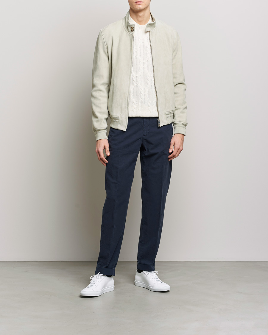Herre | Jakker | Valstar | Suede Zip Blouson Silver Grey