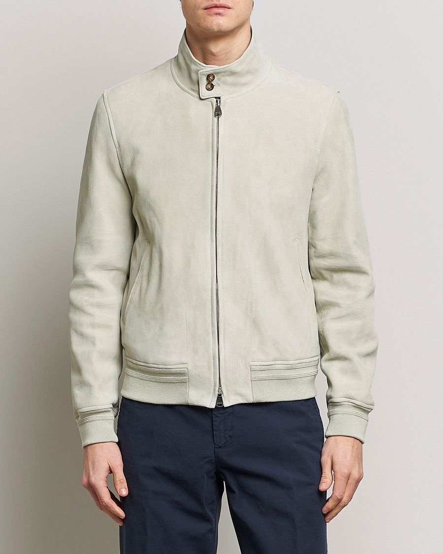 Herre | Jakker | Valstar | Suede Zip Blouson Silver Grey