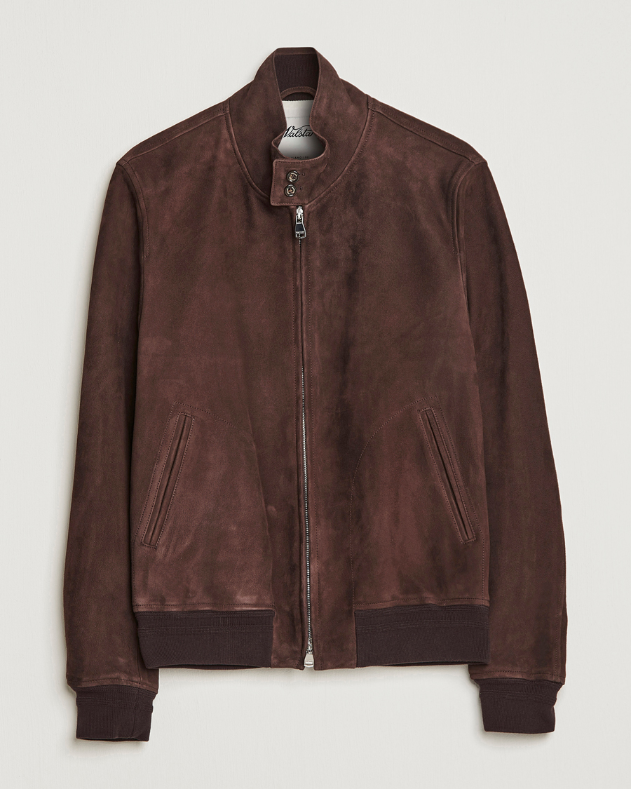 Herre | Jakker | Valstar | Suede Zip Blouson Dark Brown