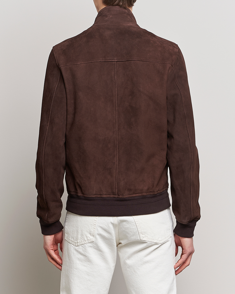 Herre | Jakker | Valstar | Suede Zip Blouson Dark Brown