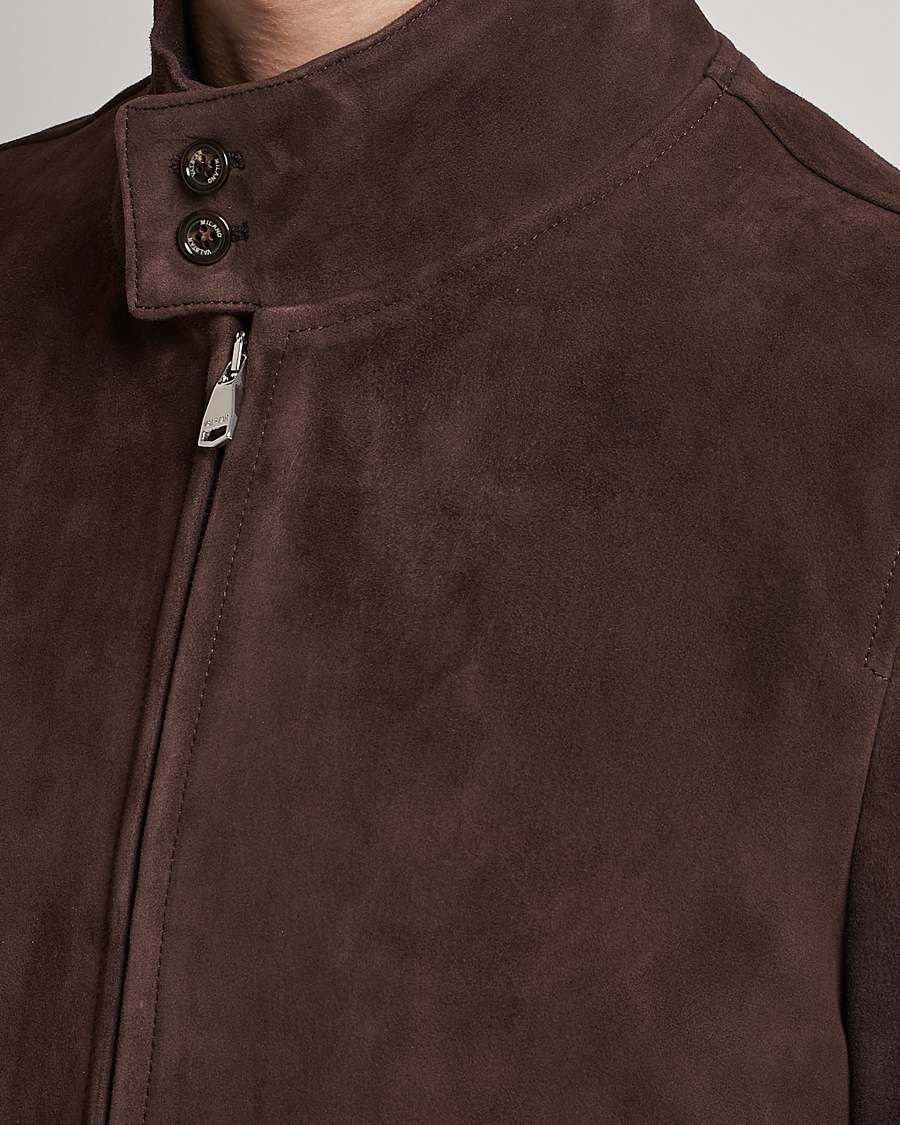Herre | Jakker | Valstar | Suede Zip Blouson Dark Brown