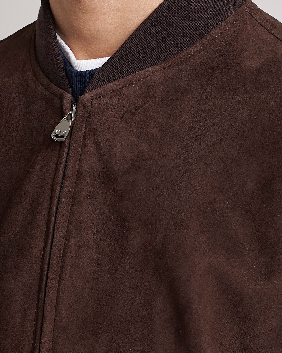Herre | Jakker | Valstar | Suede Bomber Jacket Dark Brown