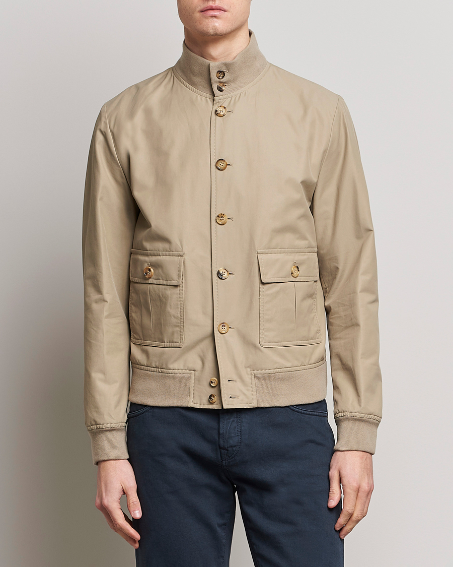 Herre | Bomberjakker | Valstar | Valstarino Water Repellent Cotton Jacket Beige