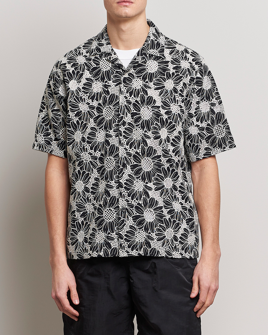Herre | Sommer | Sunflower | Cayo Floral Short Sleeve Shirt Black