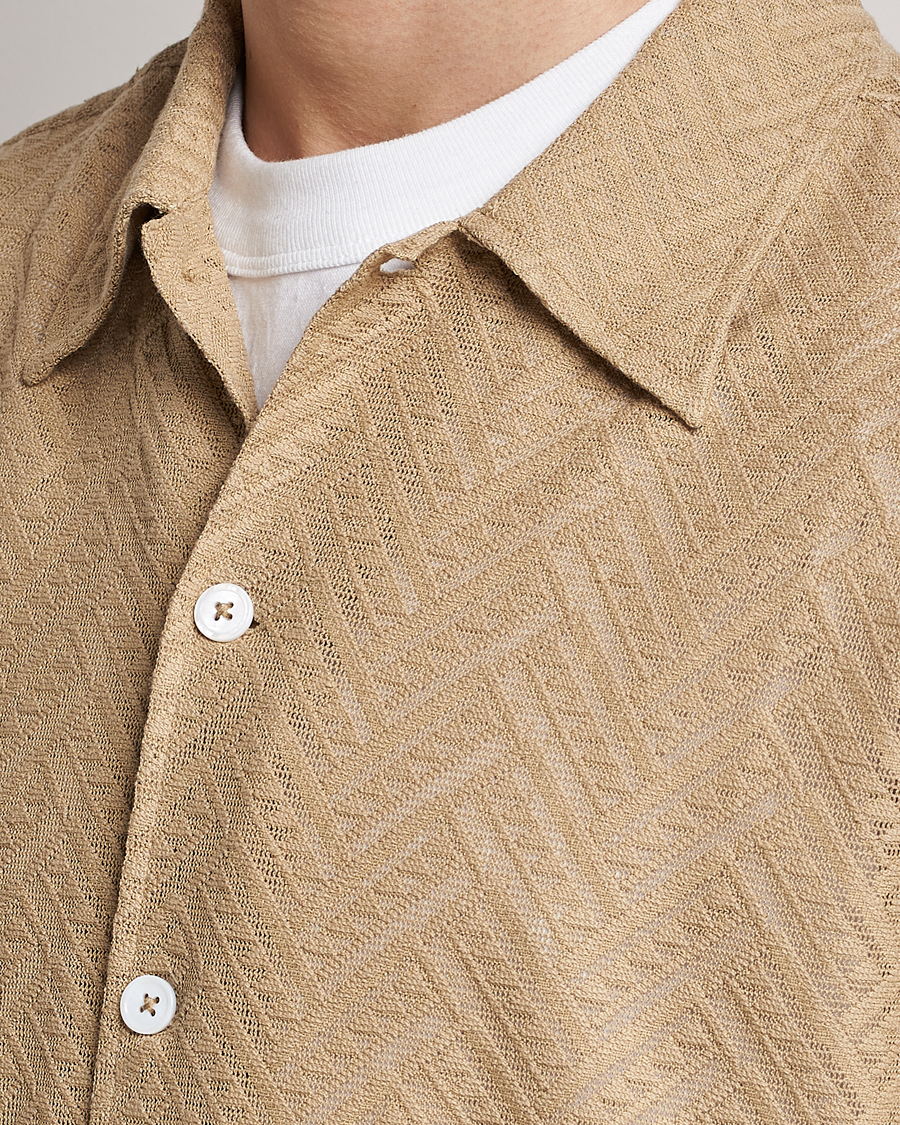 Herre | Skjorter | Sunflower | Spacey Herringbone Camp Shirt Khaki