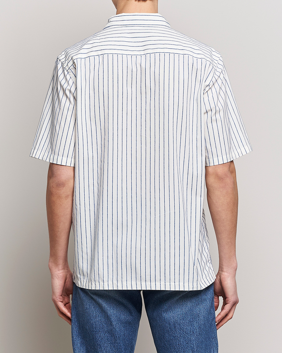 Herre | Skjorter | Sunflower | Spacey Striped Camp Shirt Blue/White