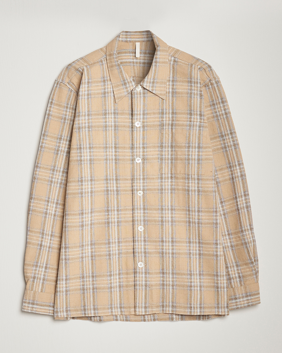 Herre | Skjorter | Sunflower | Spacey Long Sleeve Shirt Khaki Check