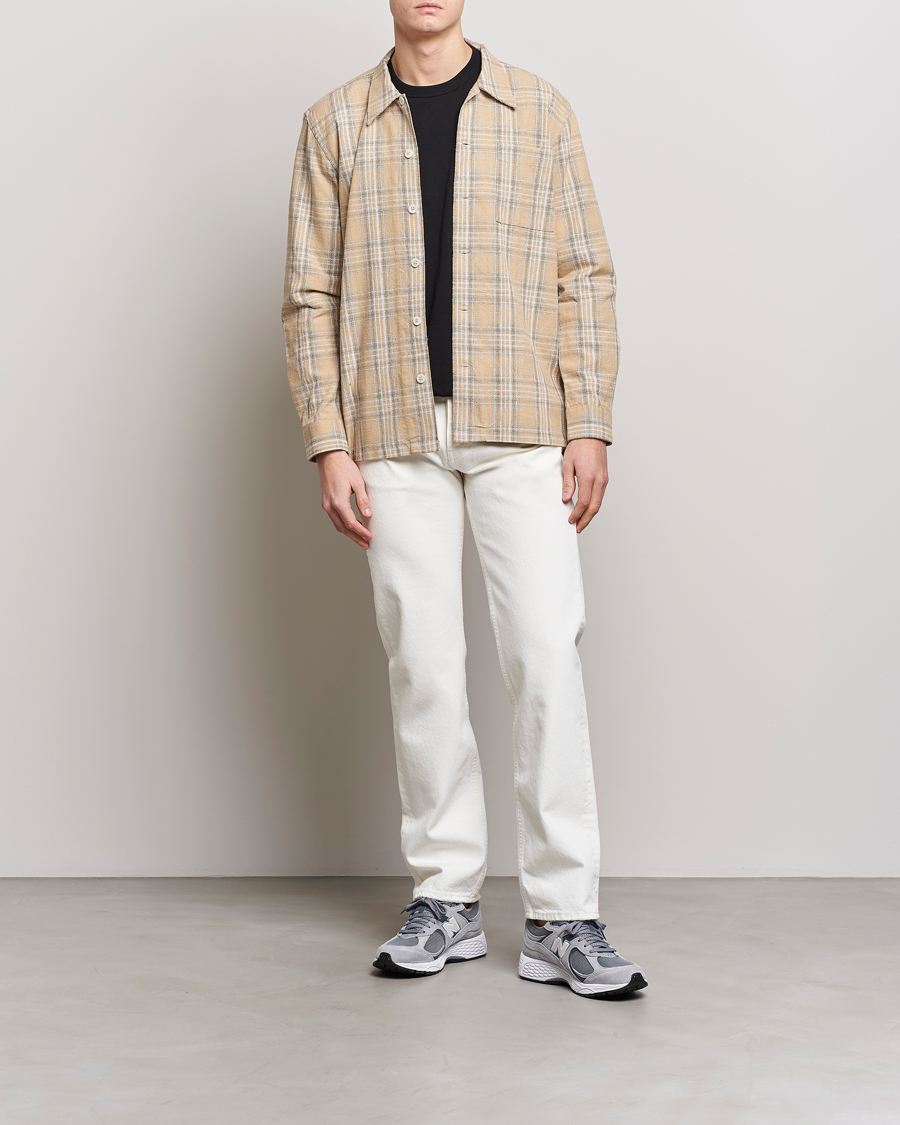 Herre | Skjorter | Sunflower | Spacey Long Sleeve Shirt Khaki Check