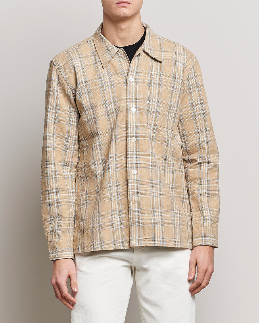 Herre | Skjorter | Sunflower | Spacey Long Sleeve Shirt Khaki Check