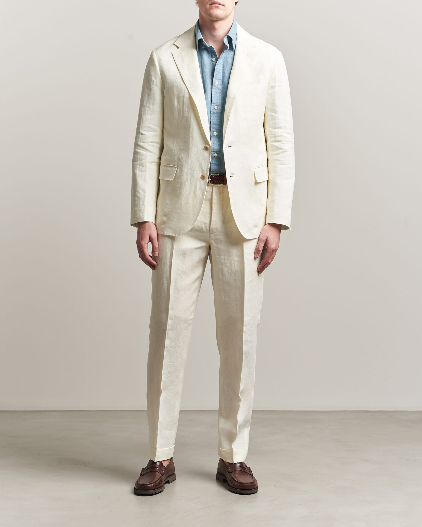 Herre | Bukser | Polo Ralph Lauren | Linen Pleated Trousers Cream