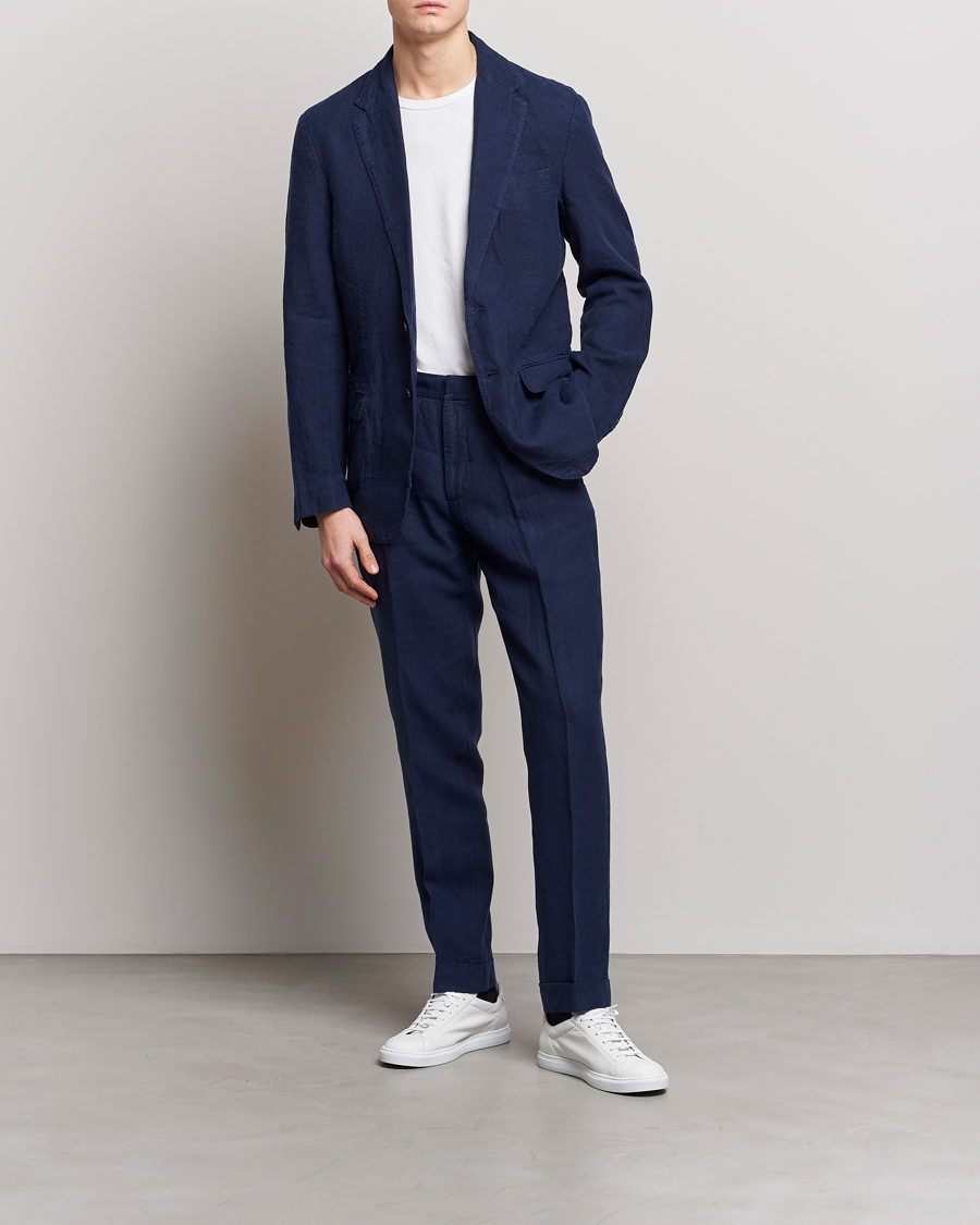 Herre | Bukser | Polo Ralph Lauren | Linen Pleated Trousers Navy