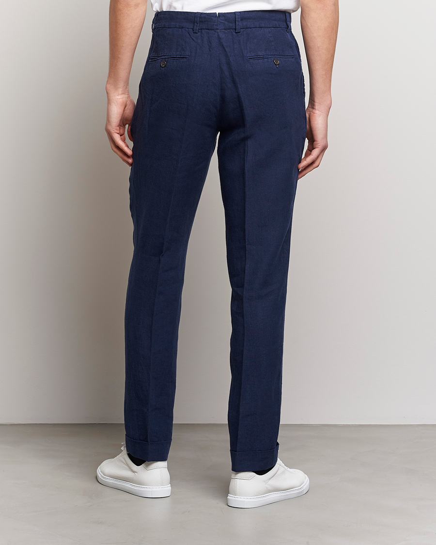Herre | Bukser | Polo Ralph Lauren | Linen Pleated Trousers Navy