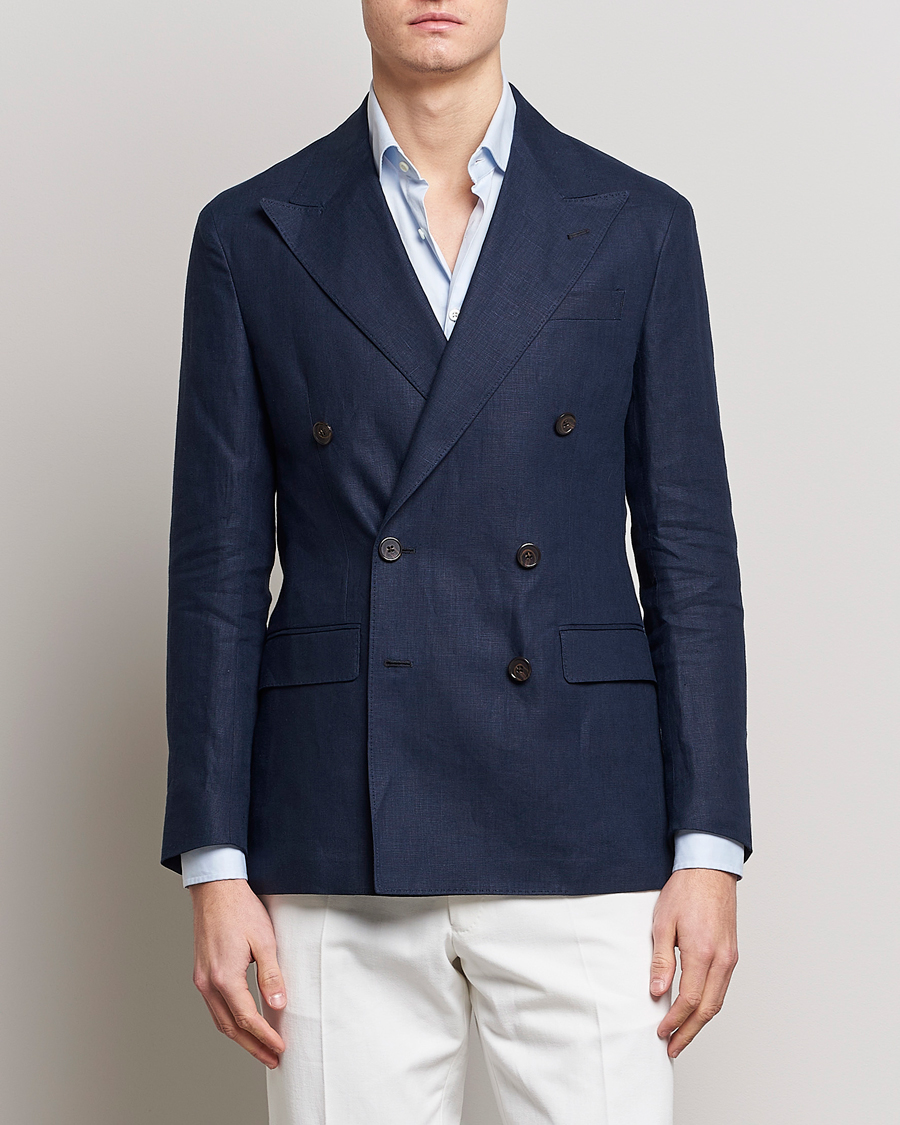 Herre | Blazere & jakker | Polo Ralph Lauren | Linen Double Breasted Sportcoat Dark Navy